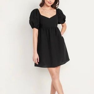 Old Navy Black Puff Sleeve Dress